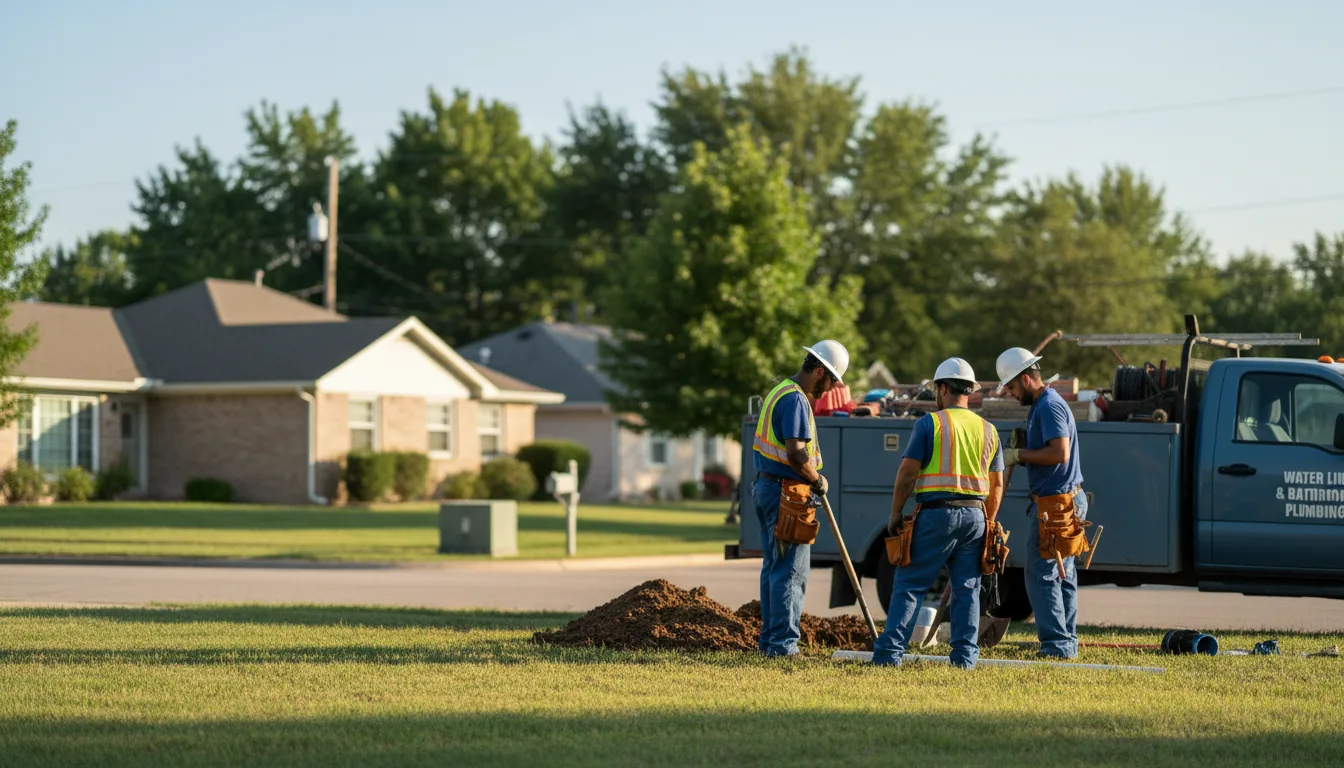 Residential water line and bathroom plumbing service in Redford, MO
